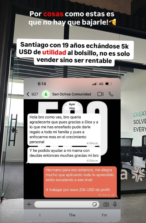 Santiago at 19 years old making 5k USD utility